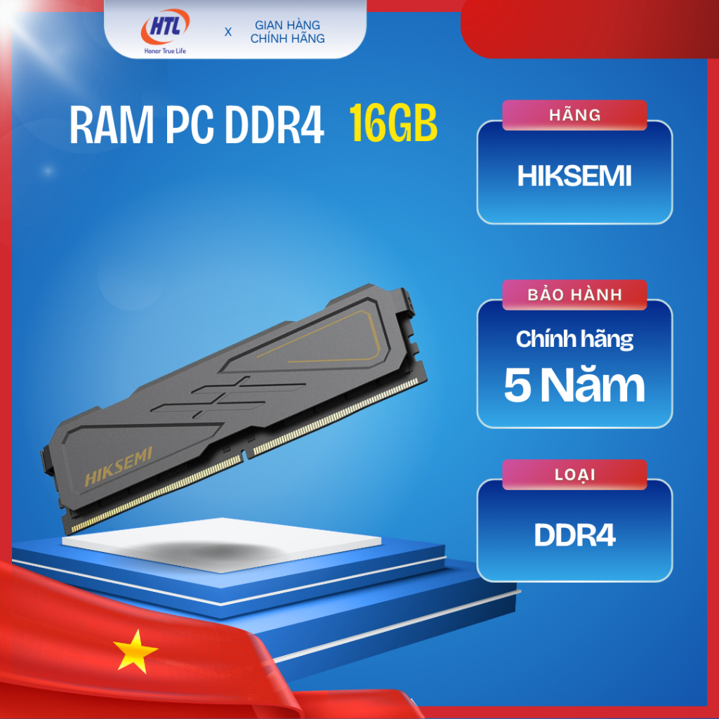 Ram Desktop HIKSEMI ARMOR (HSC416U32D2 16G)16GB (1x16GB) DDR4 3200Mhz U-DIMM, Tản nhiệt
