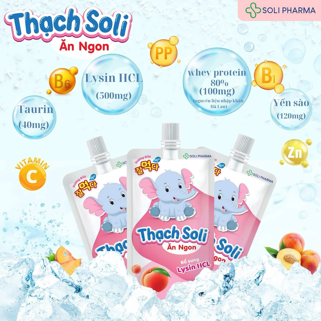Thạch Ăn Ngon Soli Pharma - Công Thức Vàng Lysine 500mg & Taurine Cho Bé