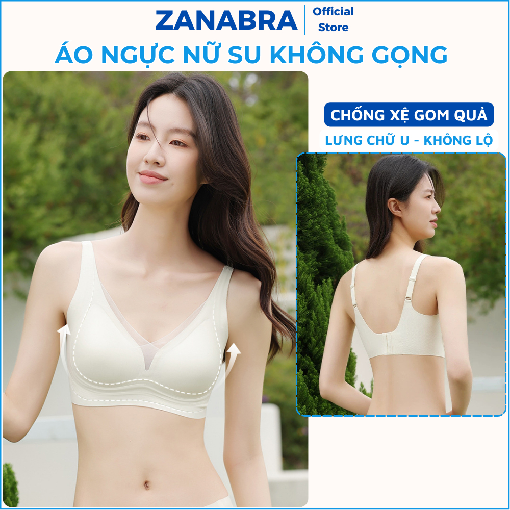 Áo Ngực Áo Lót Nữ Không Gọng Chống Xệ Gom Quả Mút Mỏng Su Đúc Không Gọng Mút Mỏng ZANABRA A2377