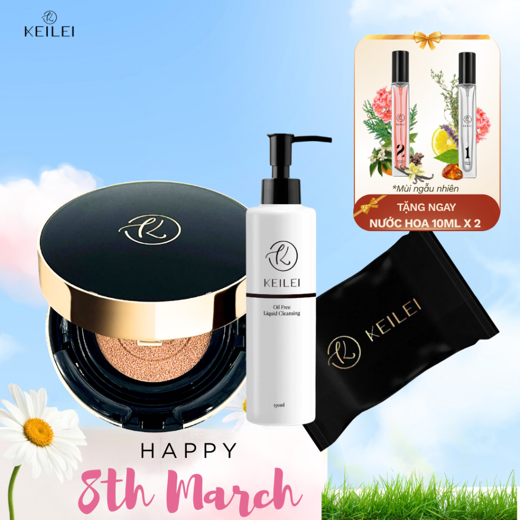 COMBO Ưu Đãi Bất Ngờ - Phấn Nước 3in1 KEILEI + Tinh Chất Tẩy Trang + Lõi Cushion 3in1 KEILEI - CHỌN 