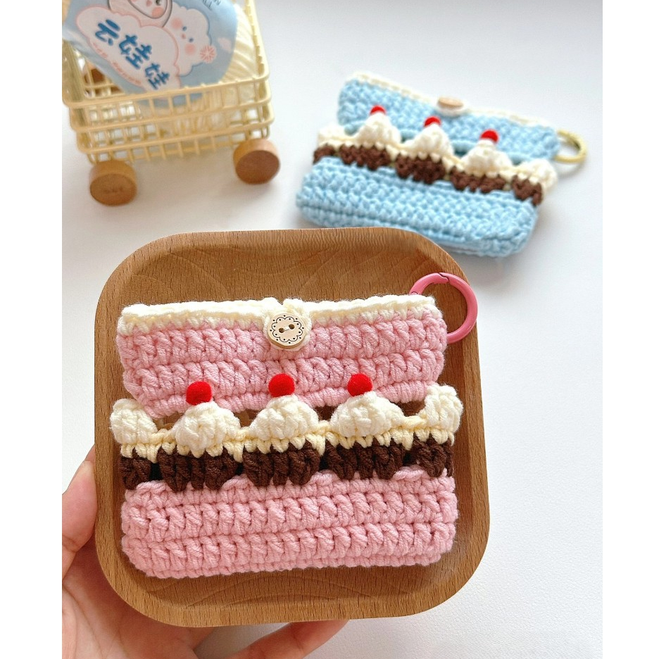 Ví mini handmade bằng len nhỏ gọn xinh xắn sweet cake ngọt ngào - Lalahome Craft