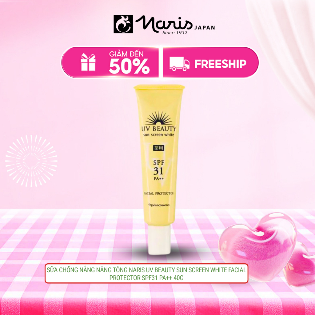 Kem chống nắng nâng tông Naris UV Beauty Sun Screen White SPF31 PA++ 40g