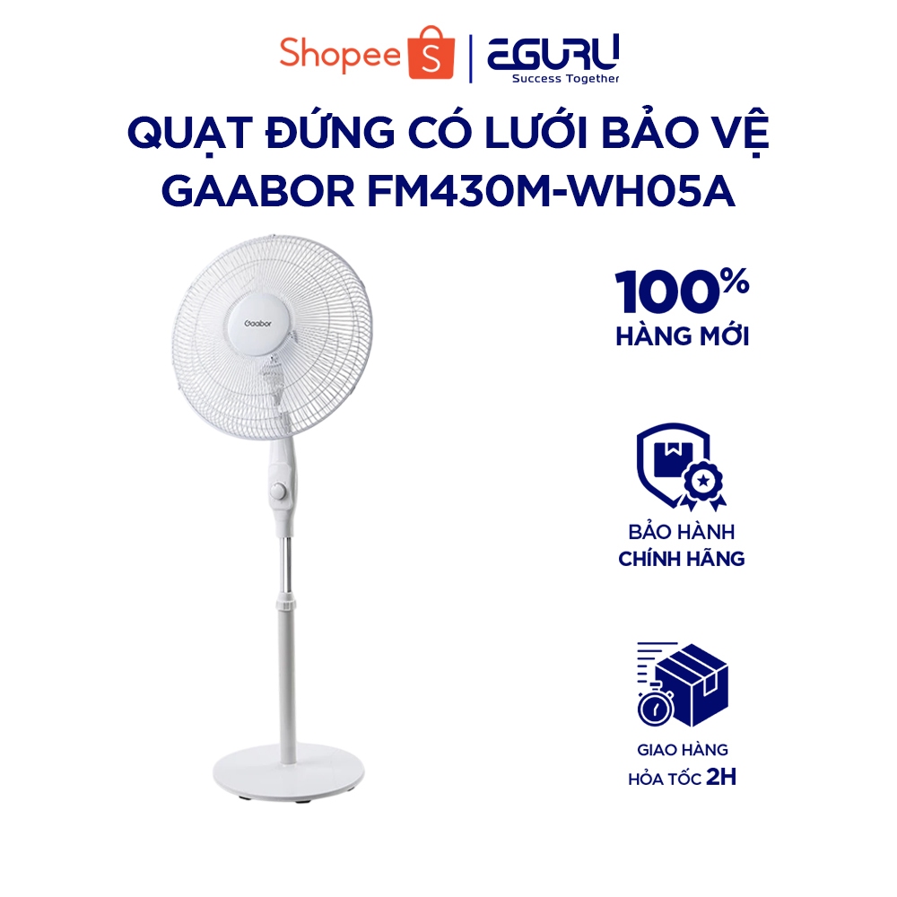 Quạt cây đứng Gaabor FM430M-WH05A xoay tự động tuần hoàn có 3 chế độ gió tùy chỉnh - Hàng chính hãng