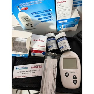 MÁY ĐO ĐƯỜNG HUYẾT SINOCARE SAFE- ACCU (KÈM 50 QUE 50 KIM)