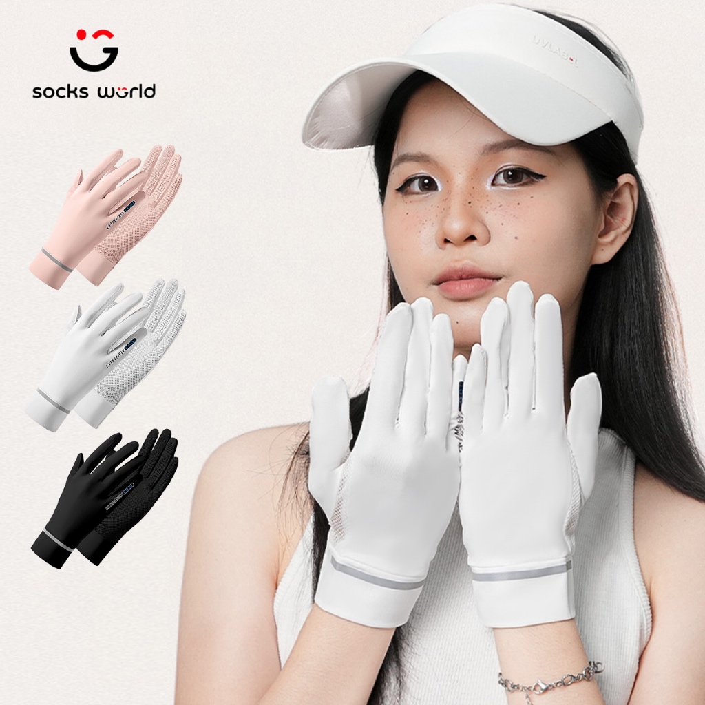 Bao Tay Chống Nắng Chống UV Thiết Kế Mở Đầu Ngón Tay Nữ Mát Lạnh Có Lưới Thoáng Khí SOCKSWORLD GLF02