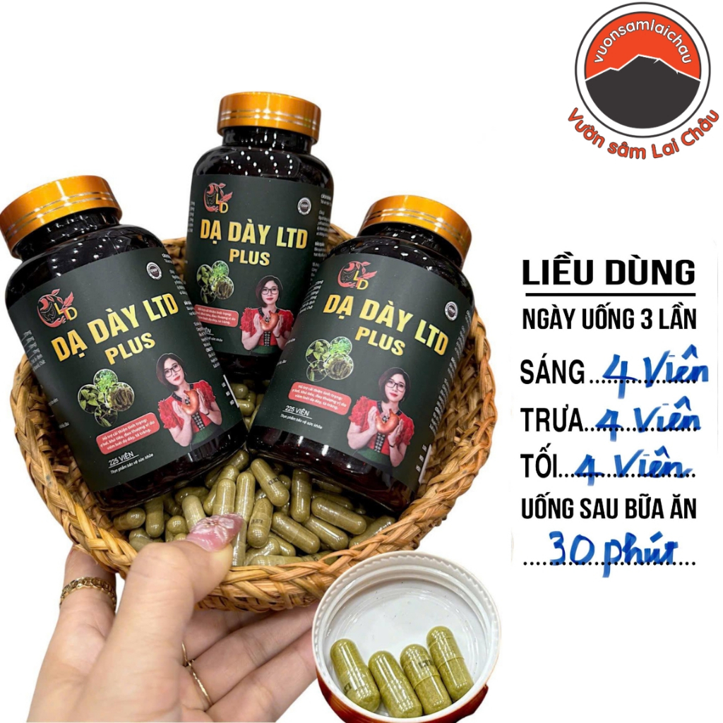 Dạ dày LTD Plus chính hiệu (hộp 225 viên), dạ dày & đại tràng LTD (Lò Thị Dịu)