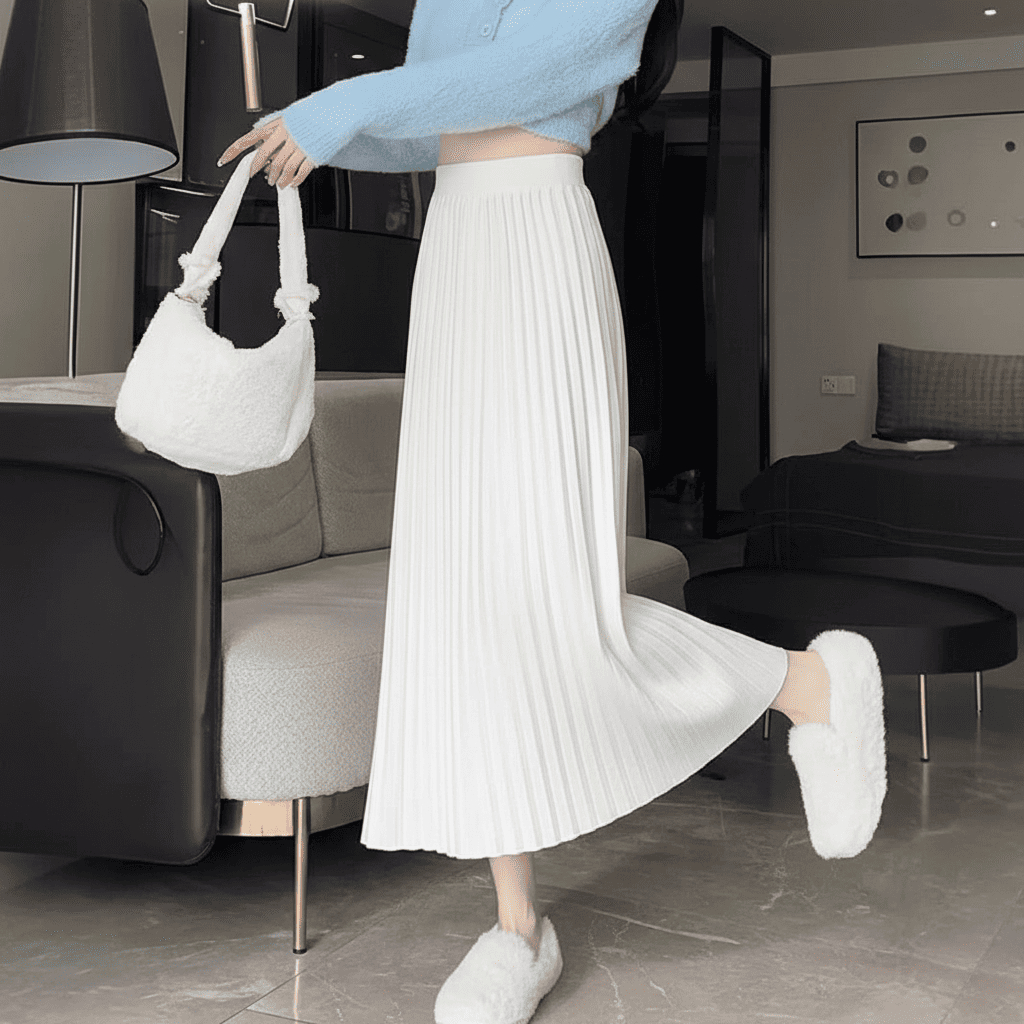 [HOT DEAL] Chân Váy Xếp Ly Dài Midi by 9397shop, Chân Váy Công Sở Xếp Li Nhỏ Phong Cách Hàn Quốc