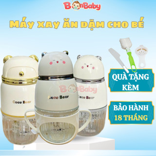 [ TẶNG QUÀ] máy xay 8 lưỡi dao Coco Bear, HATTIEC, MISAN xay đồ ăn dặm cho bé bảo hành 18m- Bonbaby