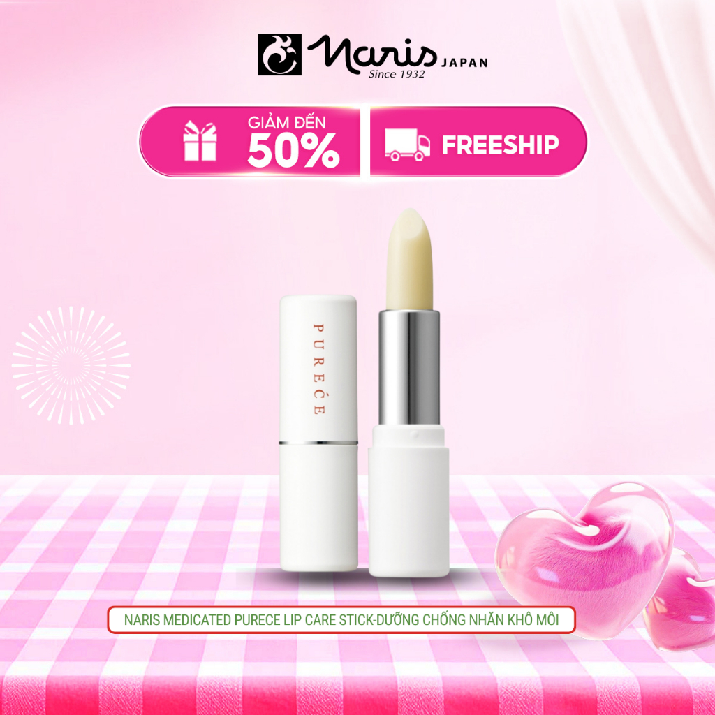 Son dưỡng ẩm chống nhăn Naris Medicated Purece Lip Care Stick 3g