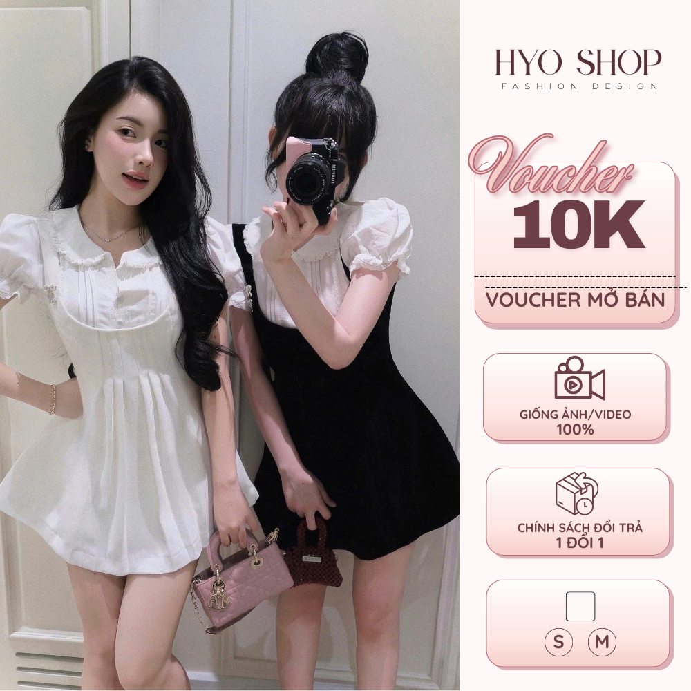 Set váy mix sơ mi cổ sen bèo nữ thanh lịch tiểu thư - HYO SHOP