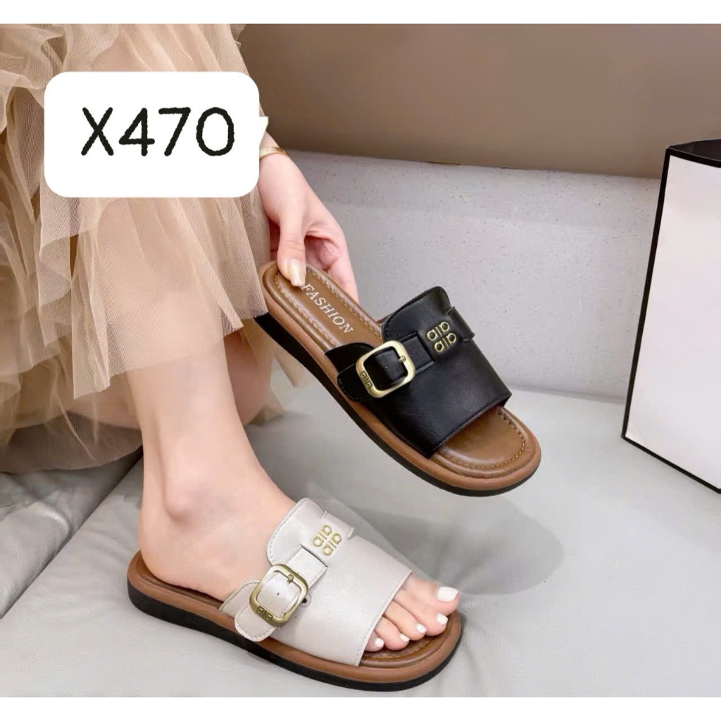 ISHOES Dép Lê Quai Ngang Da Mềm X470