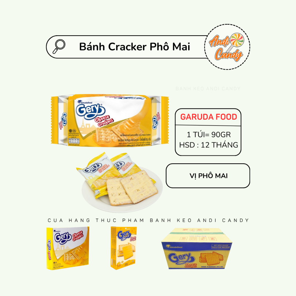 Bánh Quy Phô Mai Gery Chesse Crackers 90gr