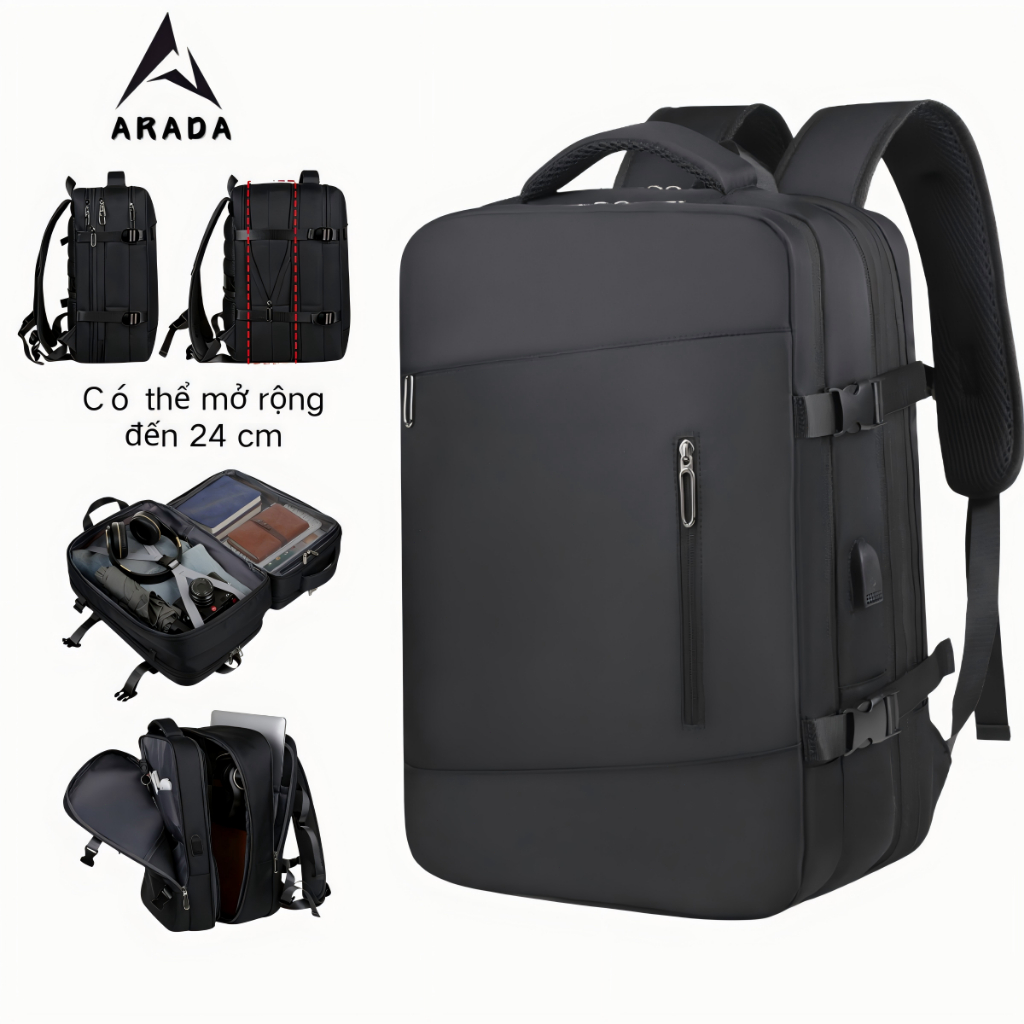 Balo du lịch 50L Có thể mở rộng chống sốc nước cao cấp Kích thước lớn ngăn đựng quần áo 16 in Laptop