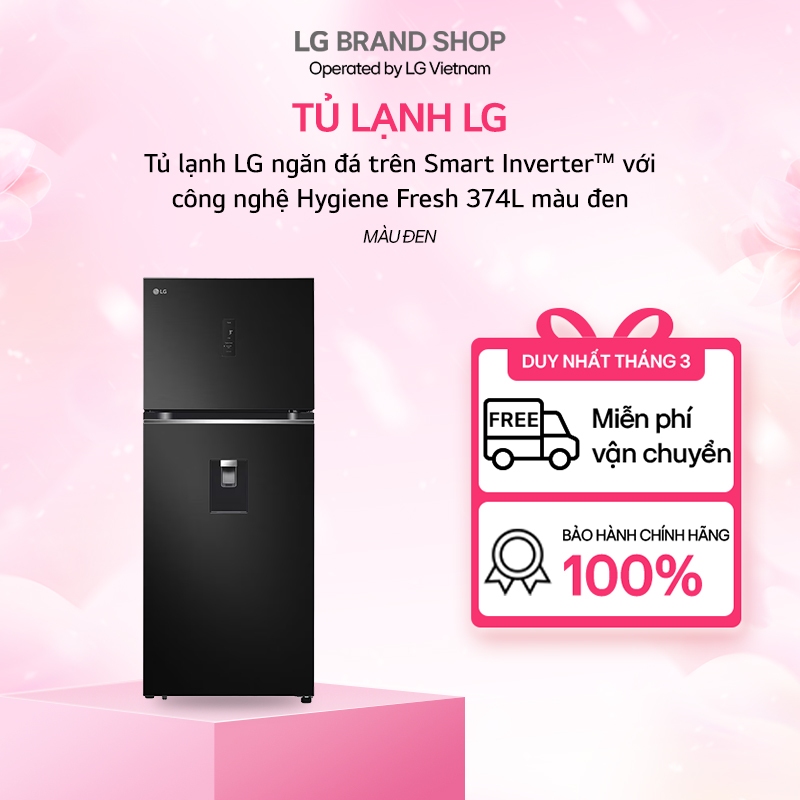 [Chỉ giao Miền Nam] GN-D372BLA - Tủ lạnh LG ngăn đá trên Smart Inverter™ với công nghệ Hygiene Fresh