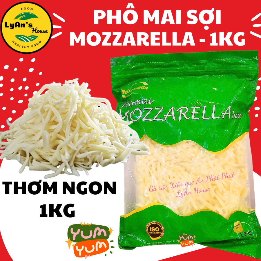 1Kg Phô mai Mozzarella bào kéo sợi, nguyên liệu làm bánh pizza An Phát Phát Ly House LyAn's House hỏ