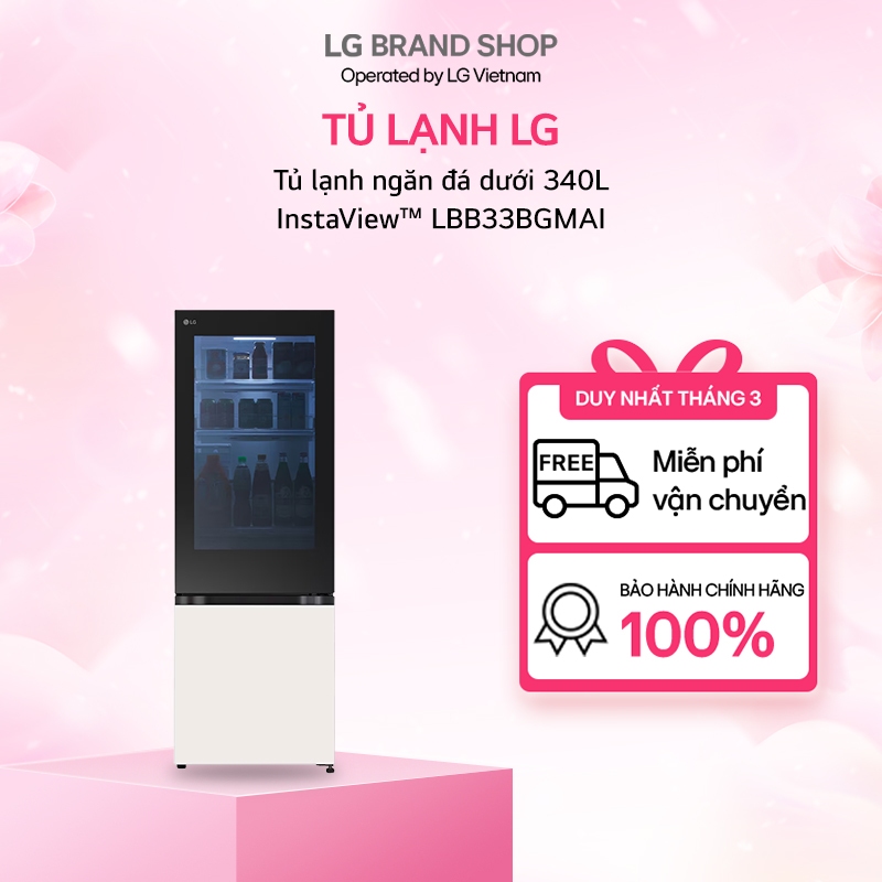 [Chỉ giao miền Nam] Tủ lạnh ngăn đá dưới 340L InstaView™ LBB33BGMAI