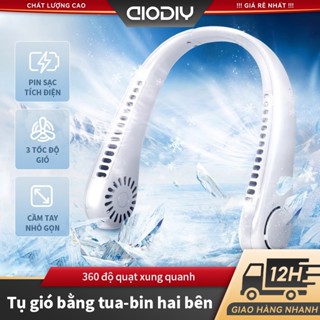 Quạt đeo cổ mini không cánh tích điện pin trâu 4000mAh,3 cấp độ gió tiện lợi đem đi ngoài trời