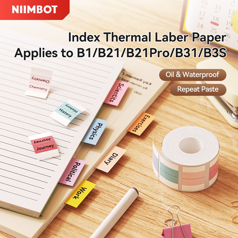 Niimbot B21/B1/B3S/B31/B21Pro/B1Pro Giấy dán đánh dấu trang giấy nhãn dán chống thấm nước.