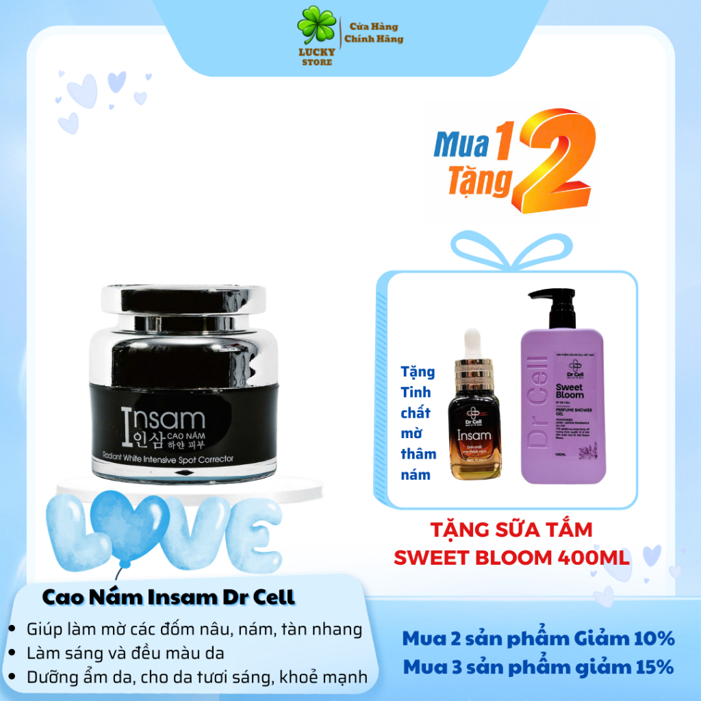[MUA 1 TẶNG 2] Cao Nám Insam DR CELL 20g mờ thâm nám trắng da trẻ hoá da