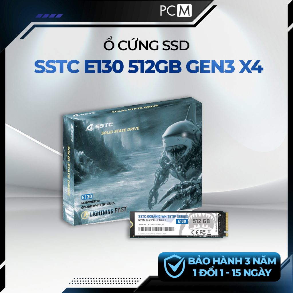SSD SSTC Oceanic Whitetip E130 512GB NVMe M.2 2280 PCIe Gen3x4 | Read 3200MB/s | TBW 300 | BH 36T