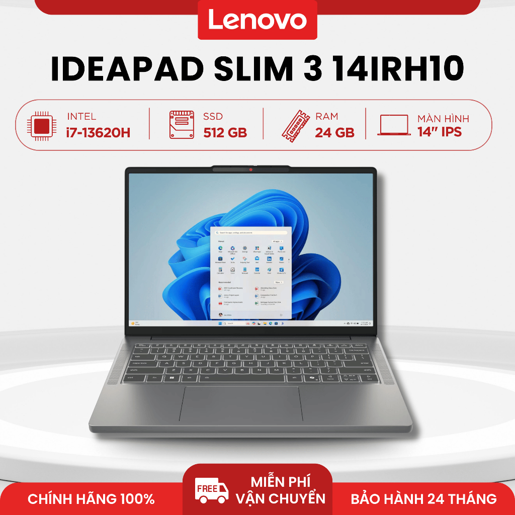 Laptop Lenovo IdeaPad Slim 3 14IRH10 (i7-13620H | 24GB | 512GB | 14" WUXGA IPS | Win 11 Home SL)