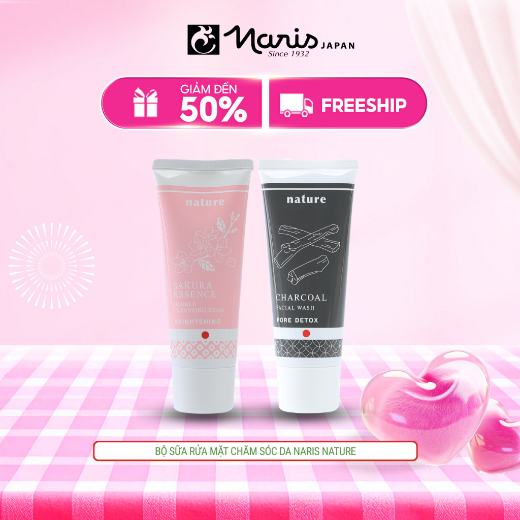 Bộ sữa rửa mặt chăm sóc da Naris Nature