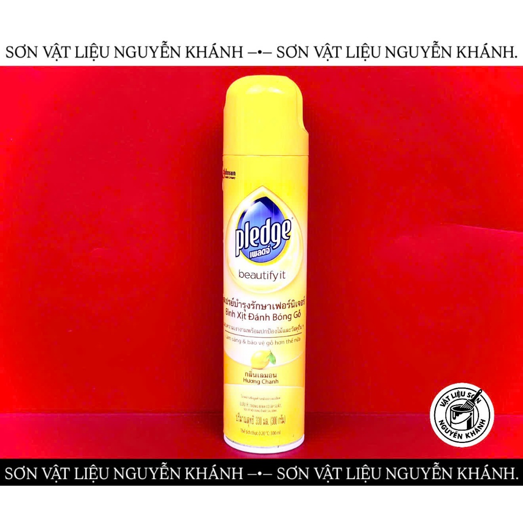 🟡 Pledge Bình Xịt Đánh Bóng Gỗ 330ml Hương Chanh – Xịt Làm Sạch & Bóng Nội Thất Gỗ Chính Hãng