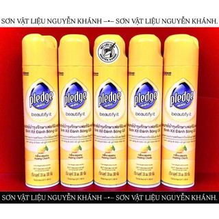 🟡 Pledge Bình Xịt Đánh Bóng Gỗ 330ml Hương Chanh – Xịt Làm Sạch & Bóng Nội Thất Gỗ Chính Hãng