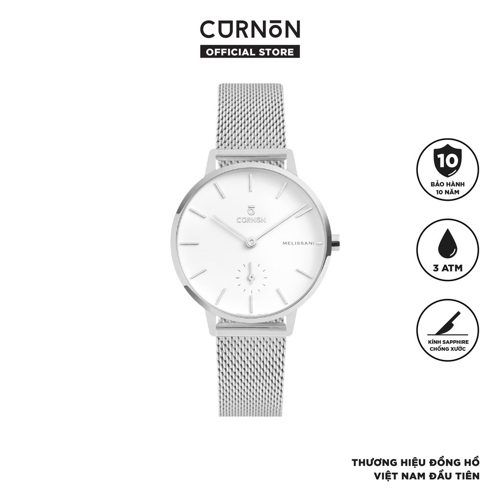 Đồng Hồ Nữ Curnon Melissani Wind Dây Kim Loại Chính Hãng, Đeo Tay Thời Trang Nữ Tính