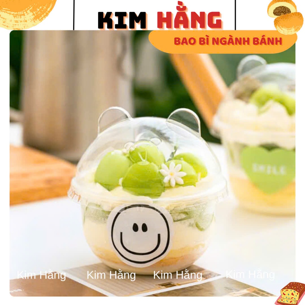 100 Ly nắp gấu 250ml , ly đựng tàu hũ sing , ly đựng bánh tiramisu , bánh mousse 250ml siêu xinh