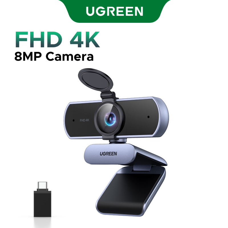 Webcam UGREEN 4K cho PC Ultra HD 1080P 60FPS Web Camera có micrô, Vỏ bảo mật, 70° Fov, PDAF Tự động 