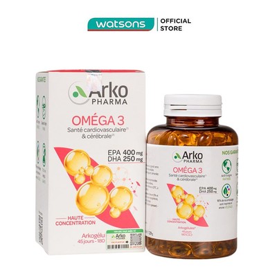 Thực Phẩm Bảo Vệ Sức Khỏe Viên Uống Bổ Sung Omega 3 Arkopharma Arkogelules Omega 3 180 Viên