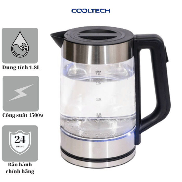 Ấm đun siêu tốc, ấm đun nước chính hãng ZHUNE 1.8L cao cấp bảo hành 24 tháng toàn quốc