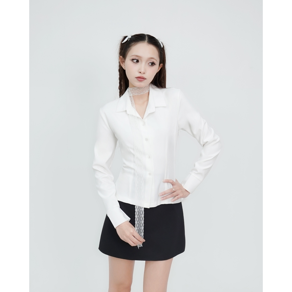 DALLA Áo sơ mi phom ôm basic tay dài (SM05) Camie Shirt | BigBuy360 - bigbuy360.vn