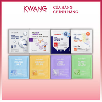 Hộp 10 Miếng Mặt Nạ Sur.Medic Đủ Loại Dưỡng Ẩm Hỗ Trợ Dưỡng Sáng Phục Hồi Da Hàn Quốc 30g