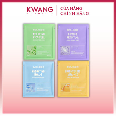 Hộp 10 Miếng Mặt Nạ Dưỡng Da Sur.Medic+ Derma Infusion Mask cấp ẩm, phục hồi, chăm sóc da 30g Hàn Quốc