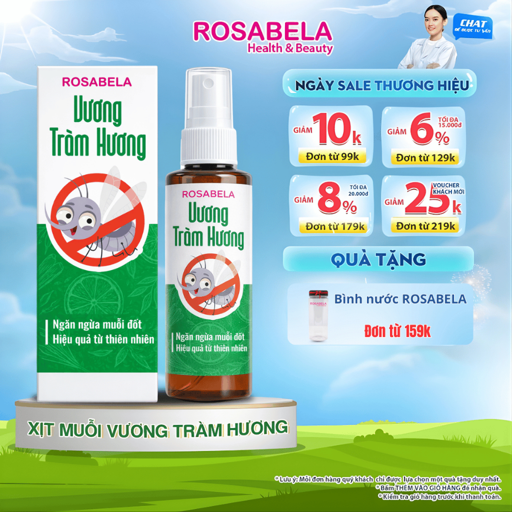 Xịt chống muỗi cho bé Vương Tràm Hương ngăn ngừa muỗi đốt đuổi côn trùng hiệu quả