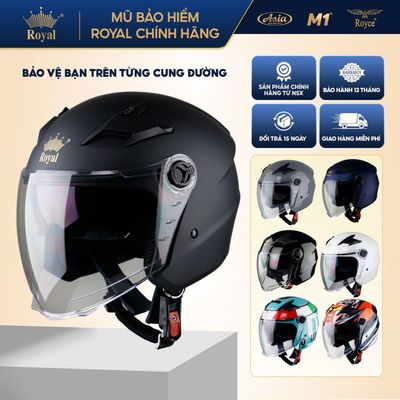 Mũ bảo hiểm 3/4 Royal M268 có 2 kính chính hãng size M L và XL cho nam và nữ đi xe máy, BH 12 tháng