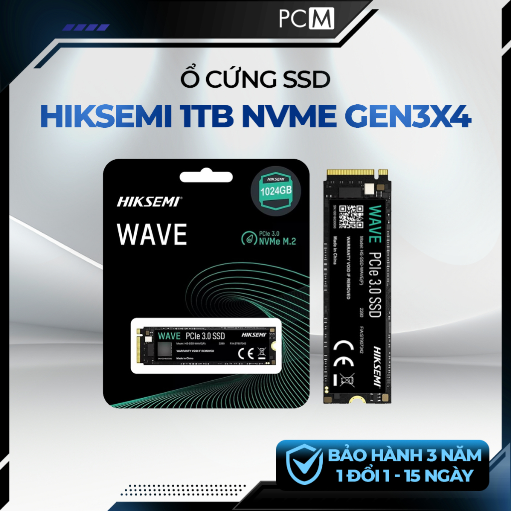 SSD NVMe HIKSEMI 1TB M.2 2280 PCIe Gen3x4 (WAVE P) | 2450/2450MB/s | TBW 240TB | BH 3 Năm