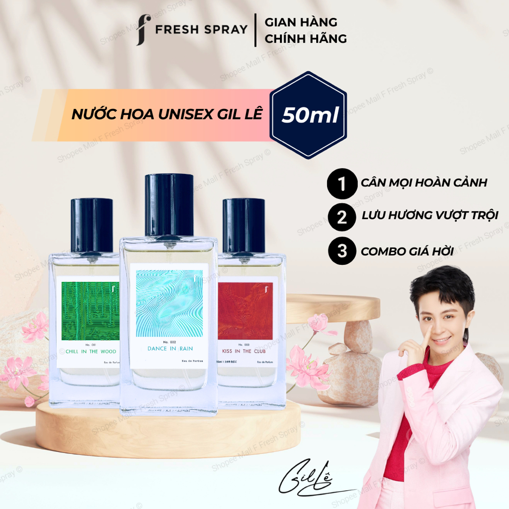 Nước hoa F Fresh Spray Chính hãng Unisex - Nước hoa Gil Lê công nghệ mới lưu hương 6 - 12 tiếng
