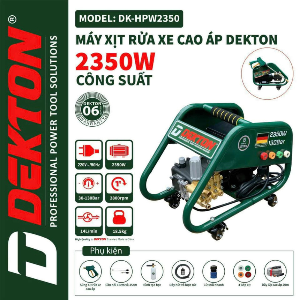 Máy xịt rửa xe cao áp Dekton DK-HPW2350 - Công suất 2350W