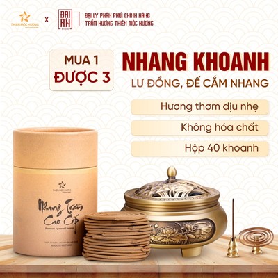 Combo nhang khoanh trầm hương Thiên Mộc Hương loại 12 năm thơm dịu nhẹ, không hóa chất