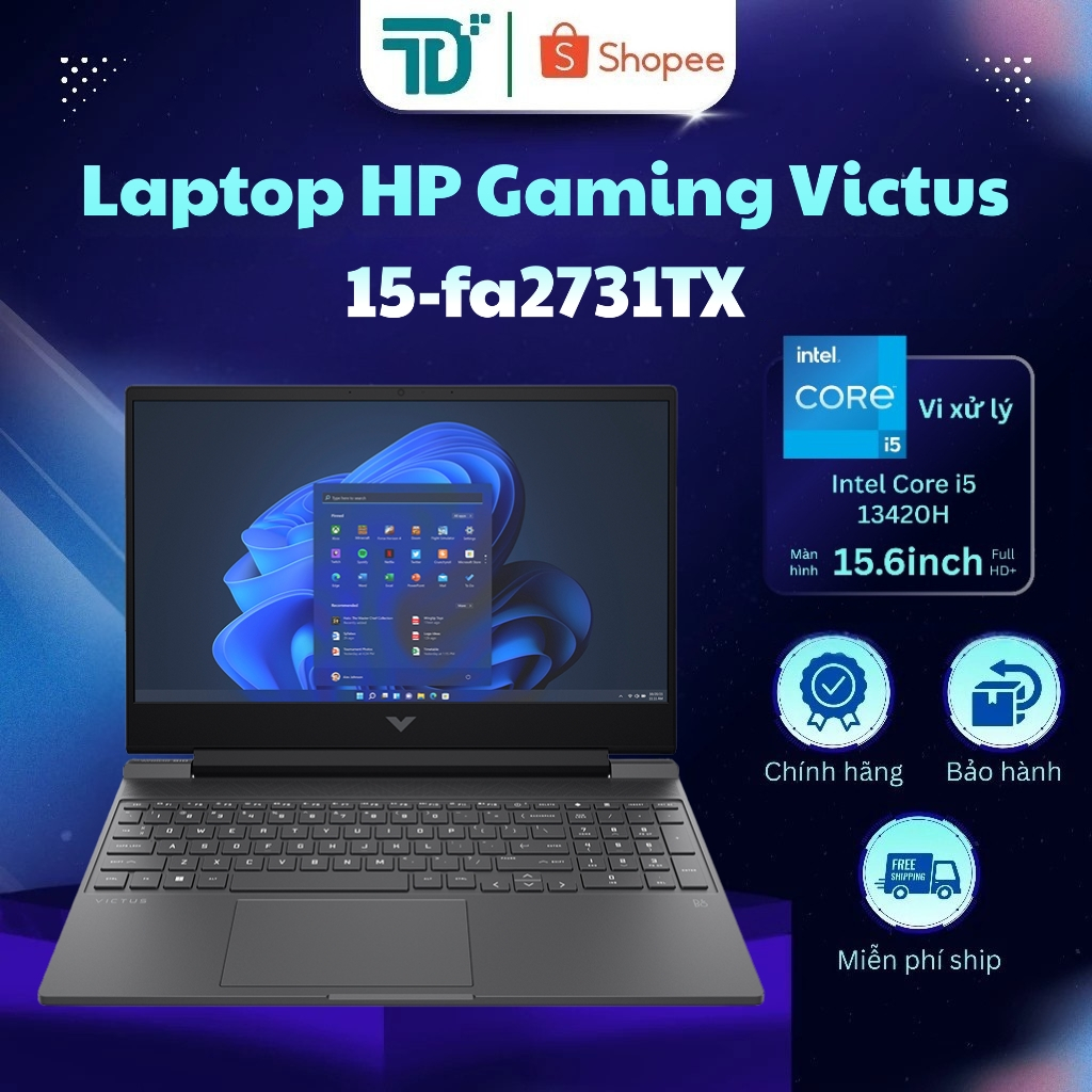 Laptop HP Gaming Victus 15-fa2731TX i5-13420H/16GB/512GB/RTX 3050 6GB - Laptop 99%