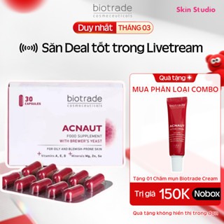 Viên uống giảm mụn đẹp da, điều hòa nội tiết BIOTRADE ACNAUT FOOD SUPPLEMENT hộp 30 viên-Skin Studio