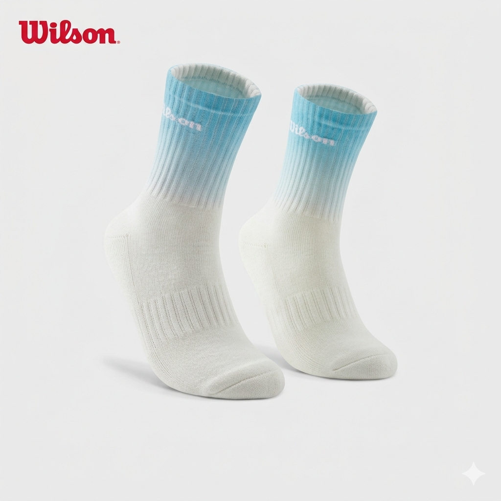 Wilson Unisex Crew Logo Socks Gradient Norse Blue Tất Thể Thao WU00017Z030001