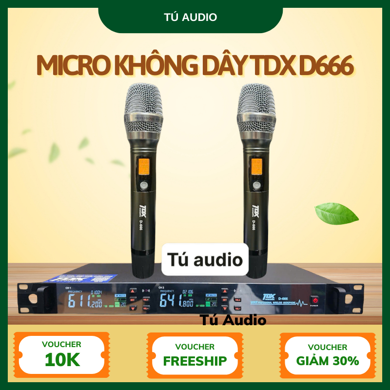 Micro không dây TDX D666 - Mic nhập khẩu chuẩn đầy đủ tự ngắt