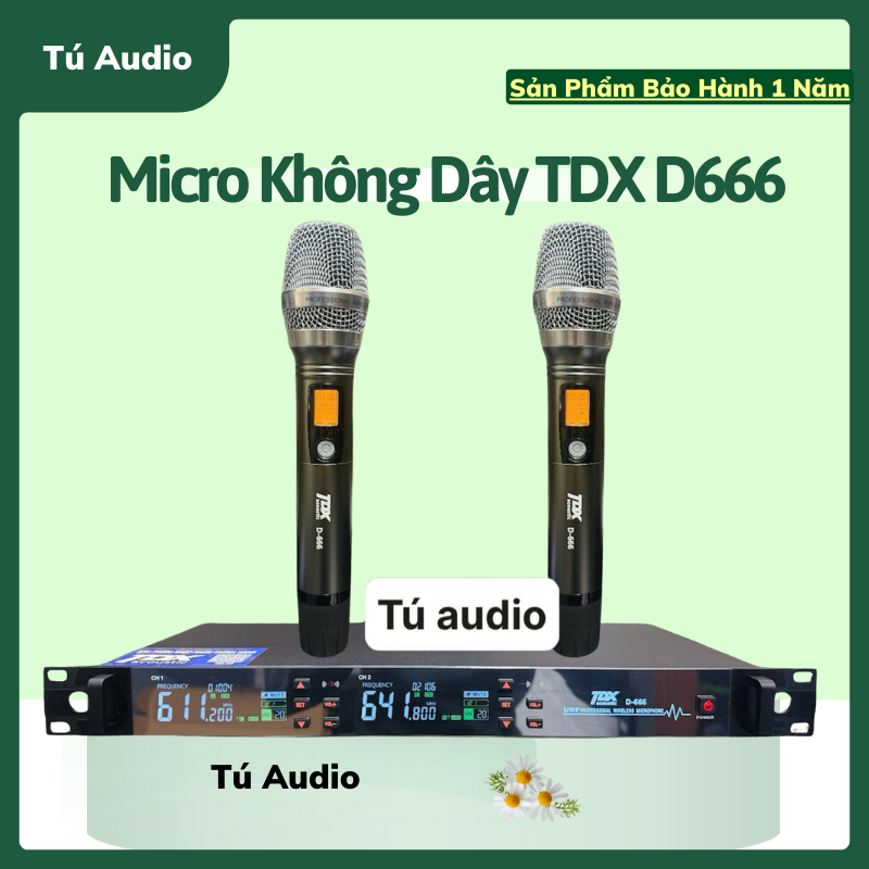 Micro Không Dây TDX D666 Thế Hệ Mới, Ful tính năng dò sóng sạch tự ngắt