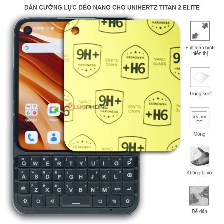 Dán cường lực dẻo nano trong hoặc nhám cho Unihertz Titan 2 Elite