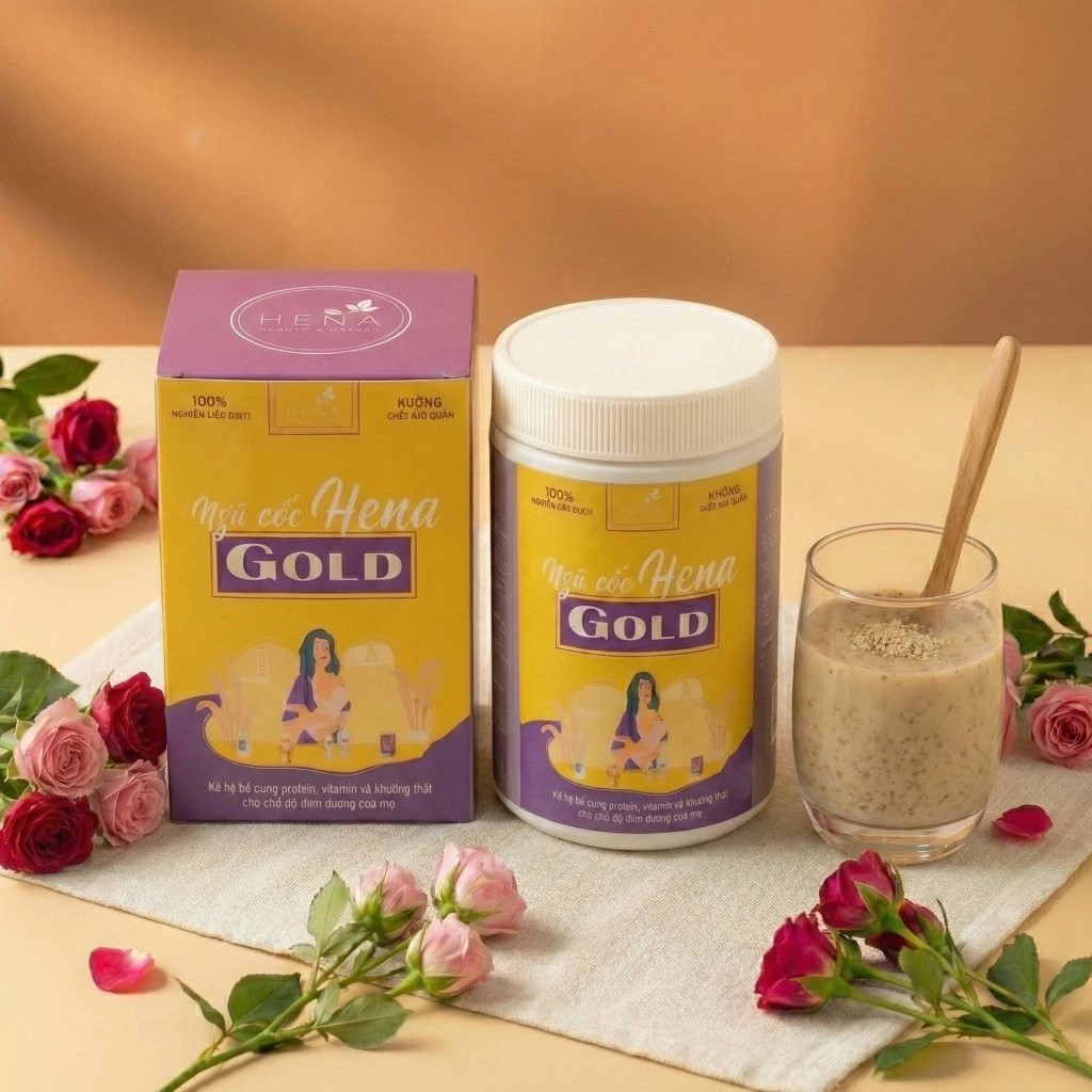 Bột Ngũ Cốc HENA GOLD Cao Cấp 500G Cho Mẹ Bầu Lợi Sữa Sau Sinh, Ngũ Cốc Cho Bà Bầu Sau Sinh