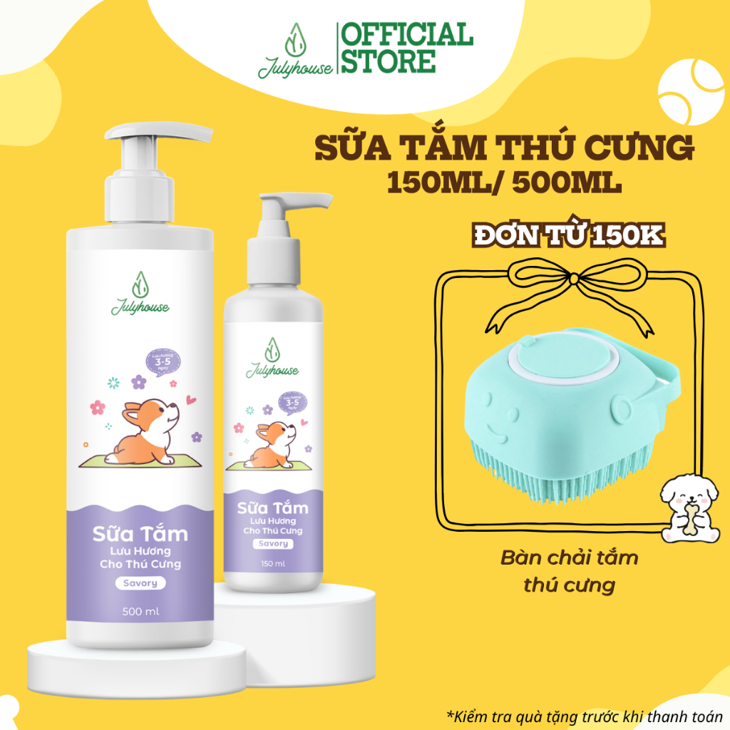 Sữa tắm cho chó mèo Julyhouse Pet 150ml/500ml khử mùi lưu hương thơm mát